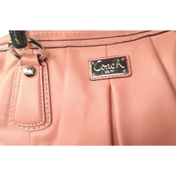 Coach Kristin Leather Pleated Satchel Bag F15339 Burnt Orange Handbag - Picture 8 of 16